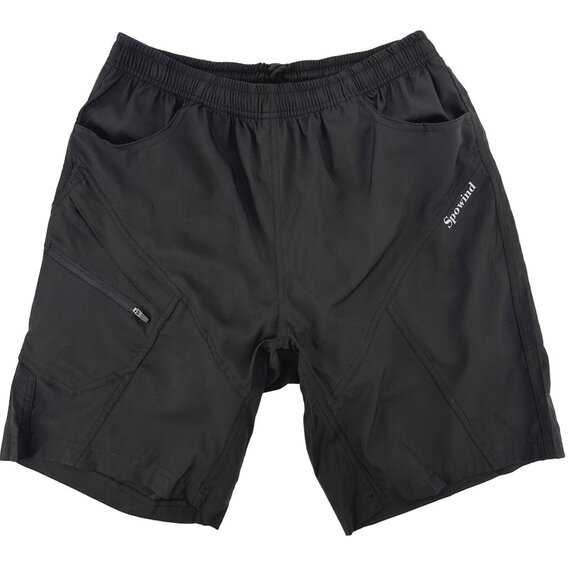 NWT Spowind Mens Black Cycling Shorts Pockets Padded Cushion Size M - Picture 1 of 13